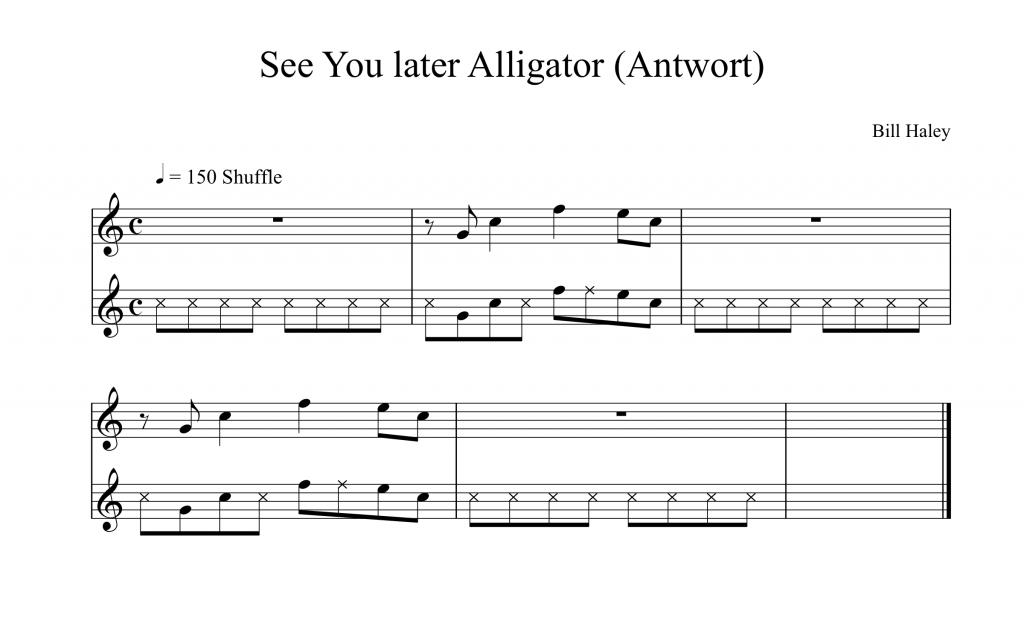 8tel-Raster Übung See You later Alligator Saxworkshop Timing