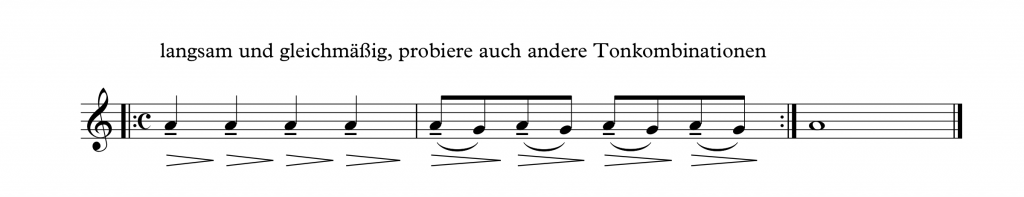 Tonwechselübung mit 4tel-Puls exemplarisch Saxworkshop Timing