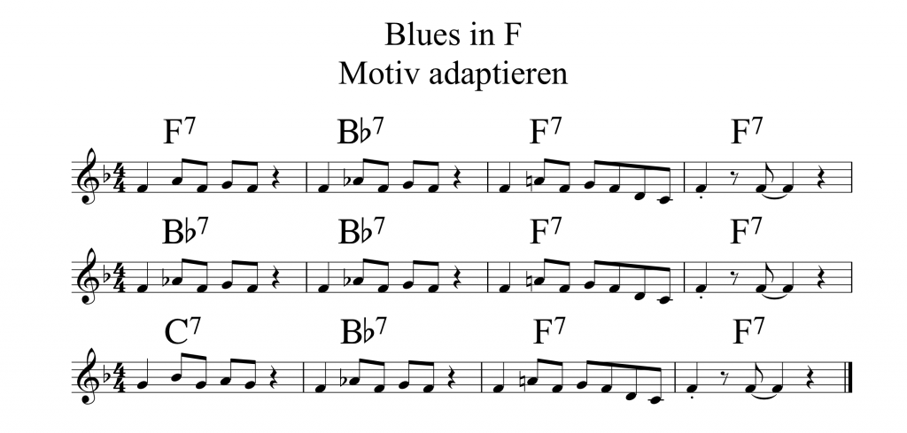 Blues in F Motiv adaptieren